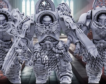 Templar Assault Crusaders - Terminator Marine Miniatures For 40K Mini Tabletop Wargaming - Atlan Forge