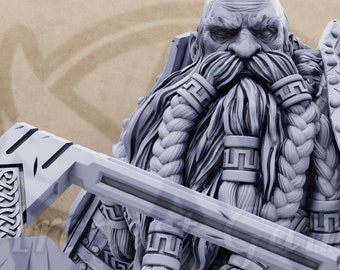 Dwarf - Bouldus - Dwarf Miniature Dungeons and Dragons D&D DnD Mini - White Ravens of Norrokk - Daybreak Miniatures