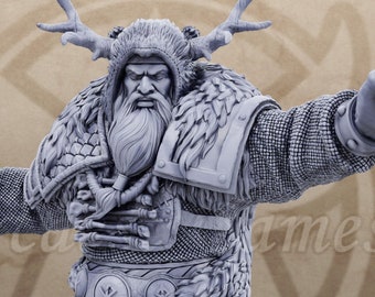 Viking | Lokur of the Dead | Viking Druid Shaman Miniature Dungeons Dragons DnD Mini - Northmen of the Howling Glacier