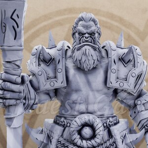 General Gruzum Zeithammer 32mm Scale Orc Miniature Dungeons Dragons Mini DnD - Zeithammer&#39;s Green Brigade - Daybreak Miniatures