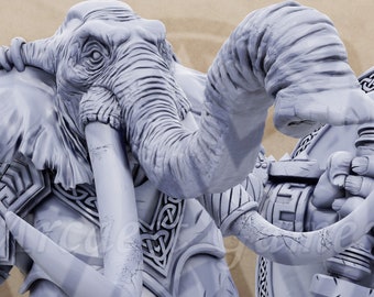 Zaarik | Elephant Folk Loxodon Oliphant Miniature Dungeons Dragons DnD Mini - Oliphants of Red Ridge - Daybreak Miniatures