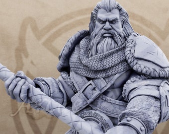 Viking - Vidar Paleface - Viking Miniature Dungeons and Dragons D&D DnD Miniature - Northmen of the Howling Glacier