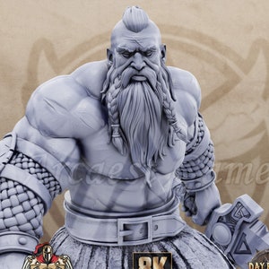 Rogur Red 32mm Scale Viking Miniature Dungeons Dragons DnD Barbarian Mini - Northmen of the Howling Glacier