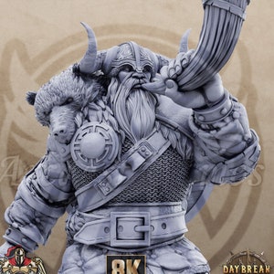 Harald Hornblower 32mm Scale Viking Miniature Dungeons Dragons DnD Barbarian Mini - Northmen of the Howling Glacier