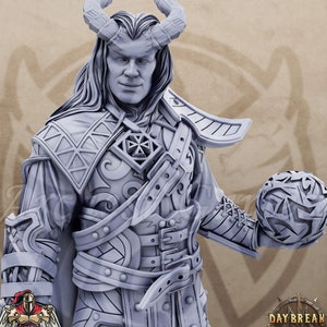 Emil 32mm Scale Tiefling Miniature Dungeons Dragons DnD Tiefl Mini - Sidewinders of the Loop - Daybreak Miniatures