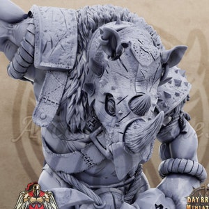 Polus Rhinofolk Miniature Dungeons Dragons DnD Rhinofolk Mini D&D Rhinokin | The Fighting Philosophers of Corm