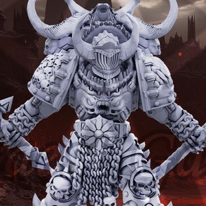 May include: Three gray plastic miniature figures of warriors wearing horned helmets and armor, holding weapons. The figures are standing on a gray base.