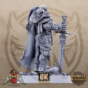 8K Paladin | Erasmus du Tranchant | The Paladins of the Silver Lion | D&D, Dungeons Dragons, Pathfinder, Age of Sigmar, Dnd | Daybreak Miniatures