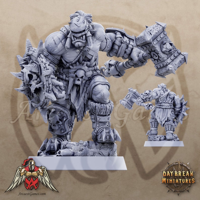Jugger Hochmann (2 Weapon Choices) - Orc from Daybreak Miniatures "Mercenaries of the Void" release! Perfect mini figure for Dungeons and Dragons (D&D), Pathfinder, and Age of Sigmar!