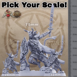 Choose between 75mm, 32mm, and 28mm scale for your figure!