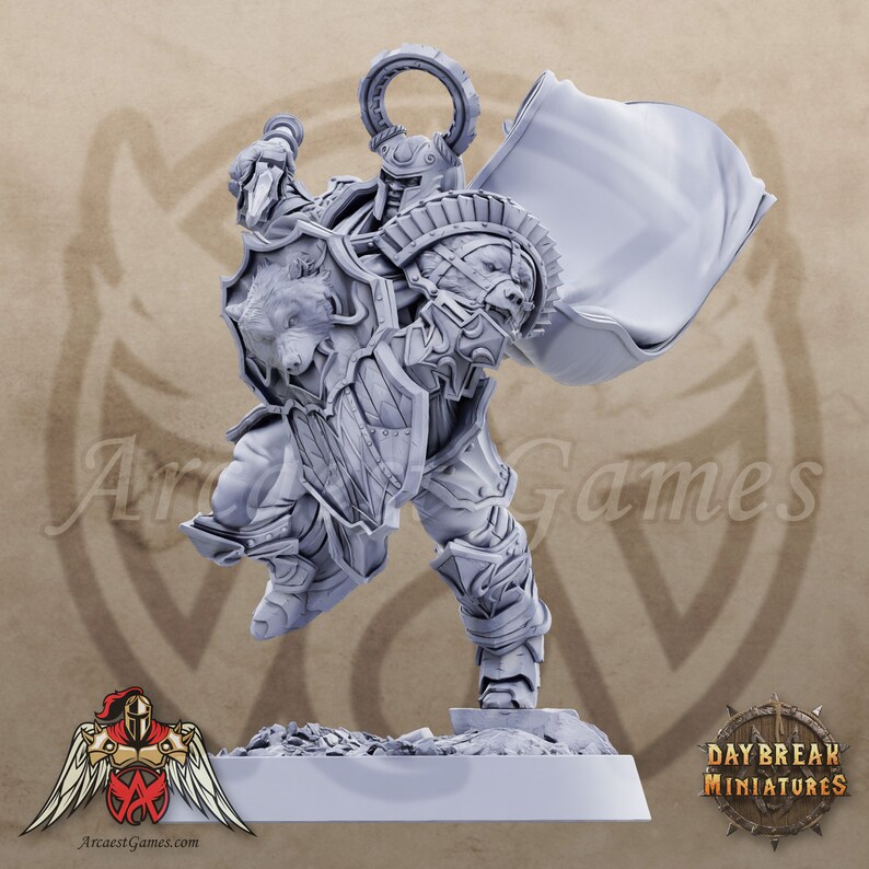 Roland 32mm Scale Knight Templar Paladin Miniature Dungeons Dragons Dnd ...