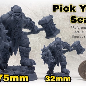 Choose between 75mm and 32mm scale for your miniature(s)!
