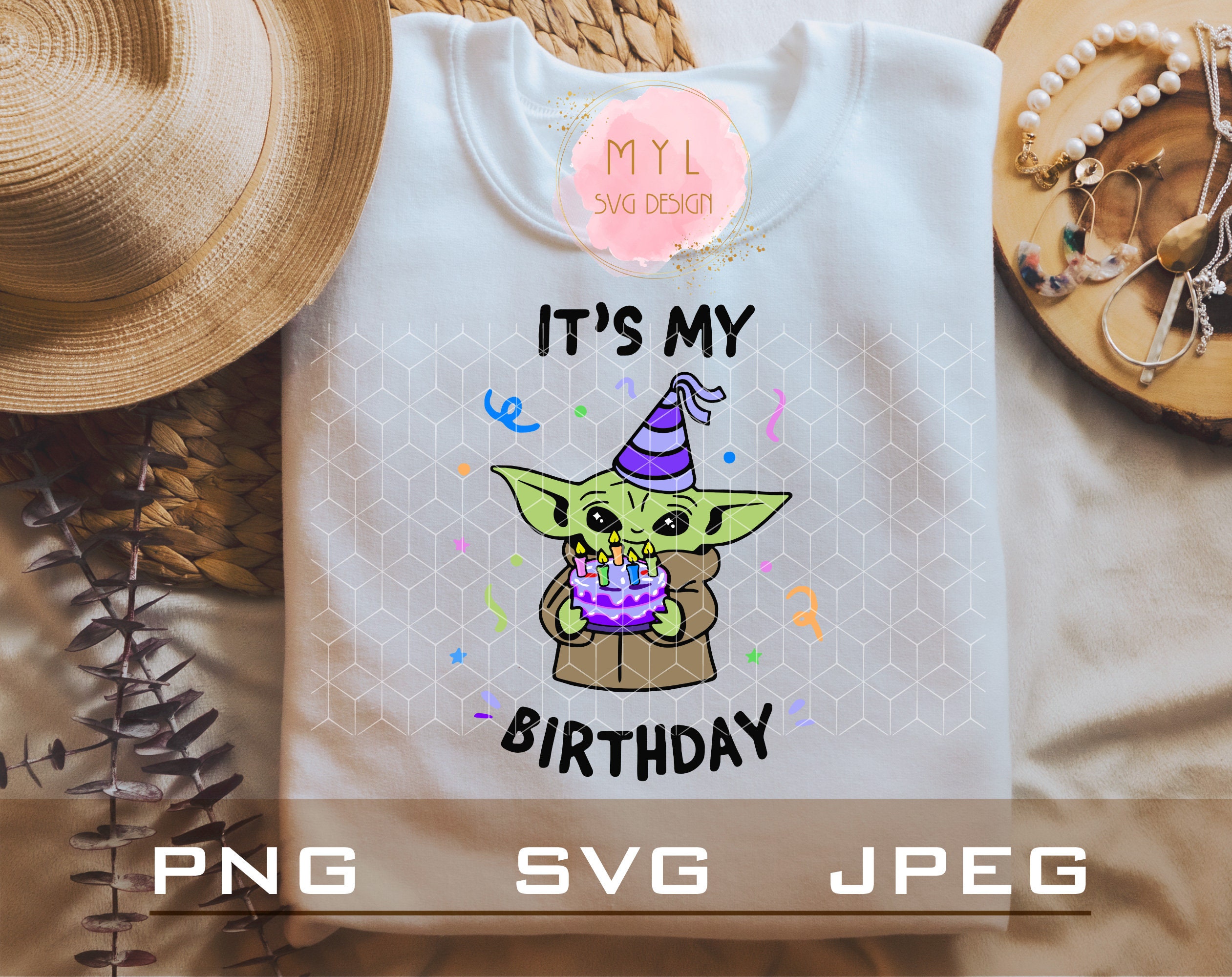 Baby Yoda It's My Birthday Png, Birthday Svg, Birthday Iron on Png,cut ...