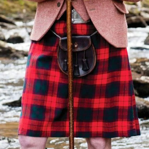 Scottish Handmade Macnab Tartan Kilt- 16 OZ Yards Macnab