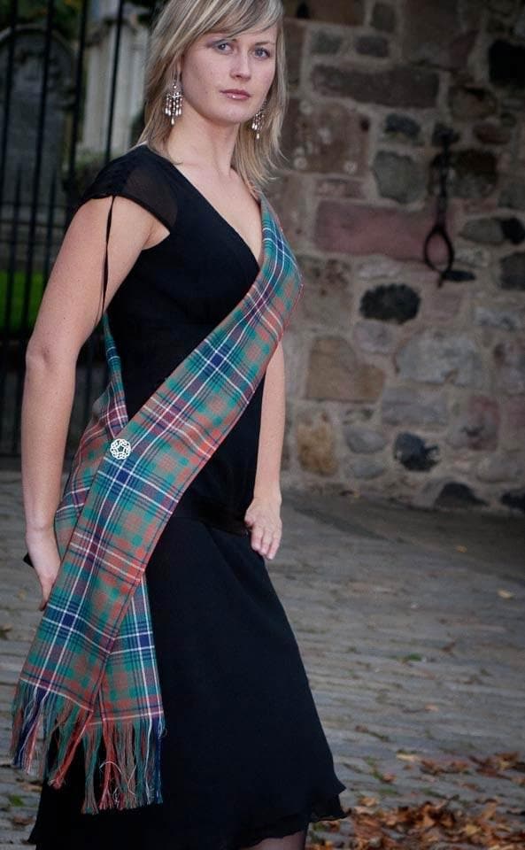 Choose your Clan Tartan - Women Long Tartan Sash Scottish Wedding Dress Available Tartans 100
