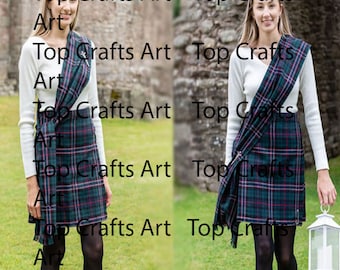 Choose your Clan Tartan - Women Long Tartan Sash Scottish Wedding Dress Available Tartans 100
