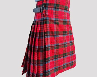 Handgemaakte Nicolson Tartan-kilt: acrylwol, leren bandjes