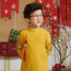 Pre-Made Boy Vietnamese Ao Dai (áo dài bé trai), Kids Vietnamese traditional dress, cheongsam, qipao