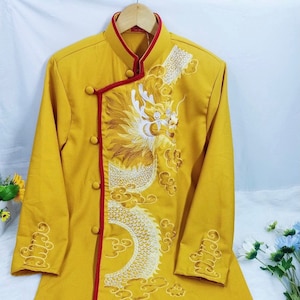 Traditional Vietnamese Ao Dai for Men Dress  Premade Embroidered Ao Dai Nam thêu Tet