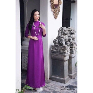 Pre-made Vietnamese Ao Dai Dress (Bộ áo dài may sẵn kèm quần) Vietnamese traditional dress costume