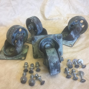 Bronze finish Casters 3&quot; Steel Wheels - Bronze finish with matching bolts - Set of 4 - FREE SHIPPING