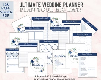 Planificateur de mariage imprimable | Planifiez votre mariage| Ensemble de planificateur énorme