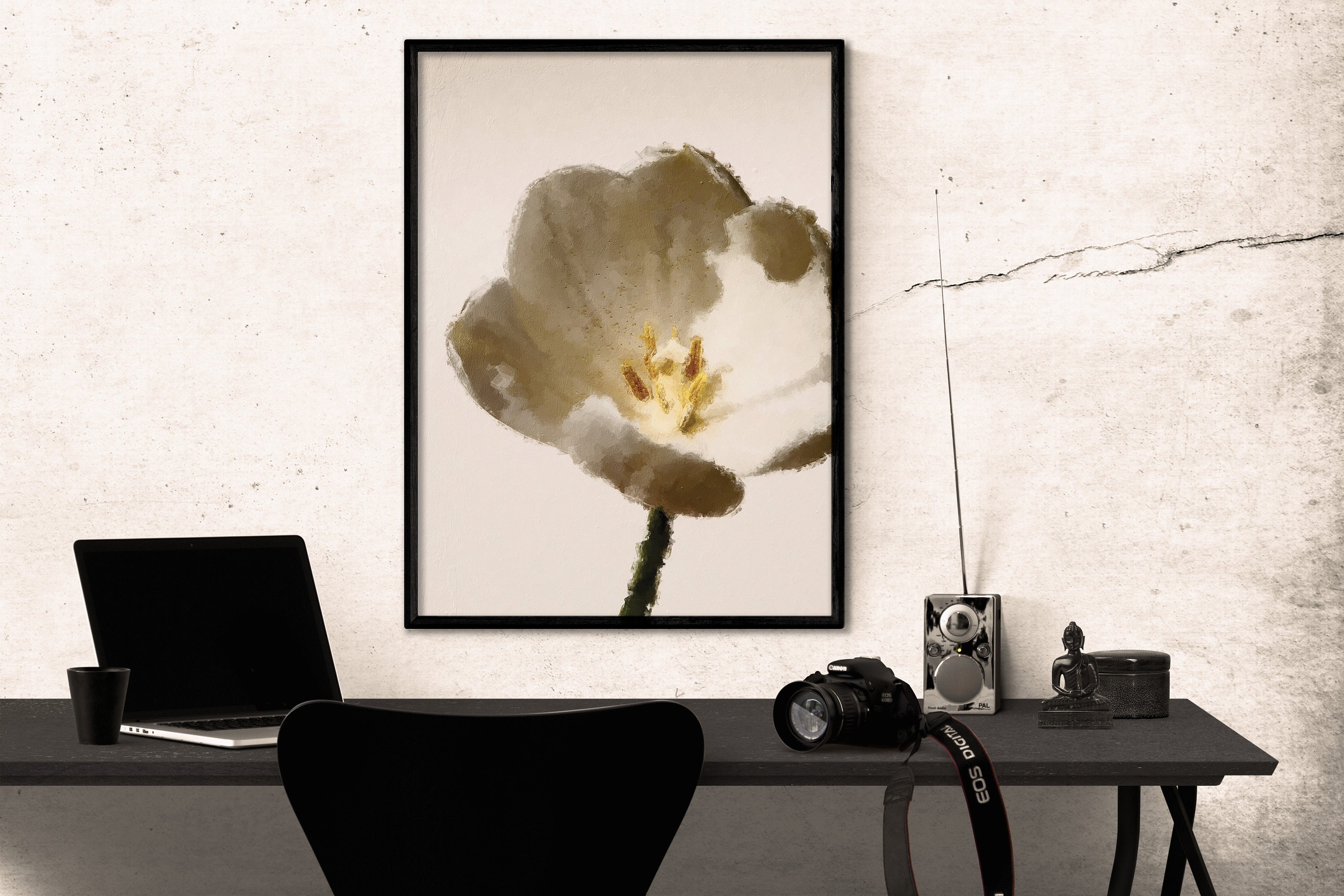 Flower Printable Painting Vintage Flower Painting Wall Etsy