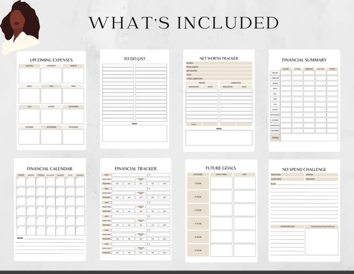 Pcf Editable Finacial Grid Editable Printable Financial Planner - Etsy