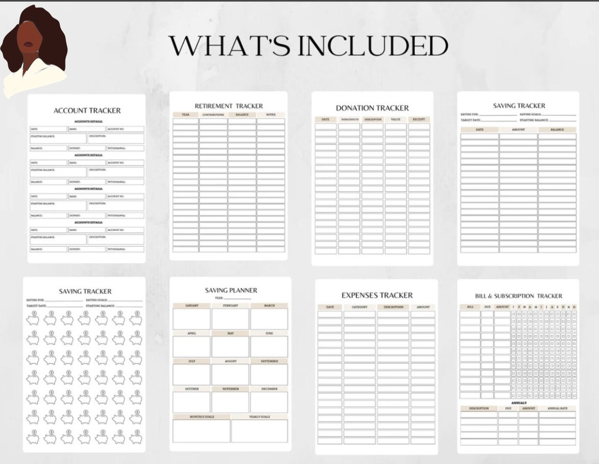 Pcf Editable Finacial Grid Editable Printable Financial Planner - Etsy