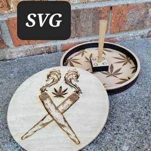Stash Box Laser-Datei - Rolling Tray Glowforge-Datei - Stash Box - Cone Rolling Tray - Laser-Datei - Rolling Zubehör - Unkraut