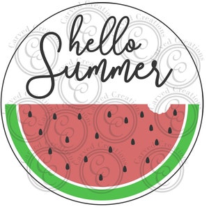 hello summer watermelon sign glowforge summer sign file summer sign file watermelon sign glowforge file watermelon sign svg image 2