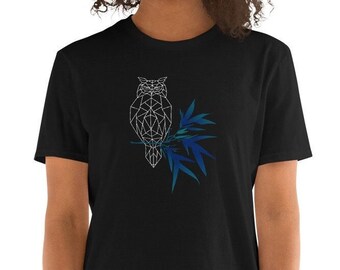 Origami owl bamboo clothes , OWL t-shirt, Japanese shirt, Aesthetic Shirt, Minimalist edgy Print Cotton And Polyester Unisex tshirt
