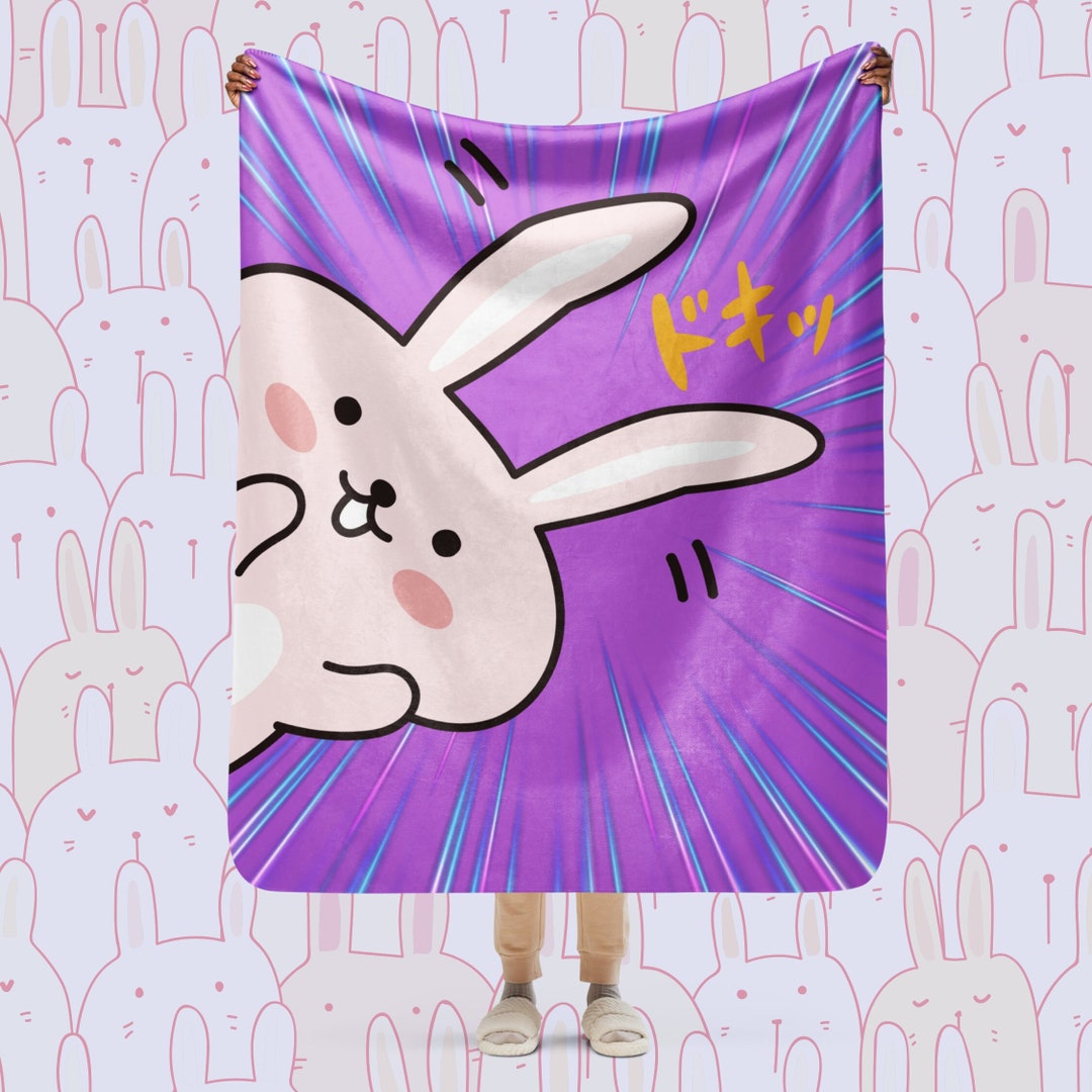 Adorable Cartoon Girl Purple Blanket main image 1