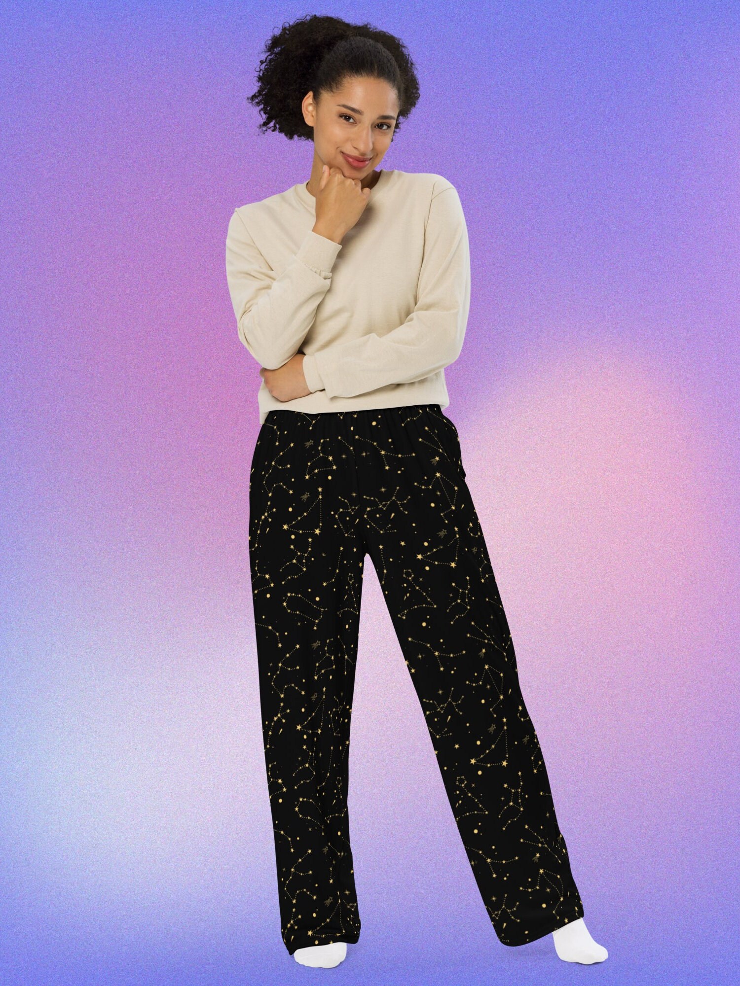 STRAIGHT LEG ELASTICATED WAIST PANT CHAOS IN THE COSMOS