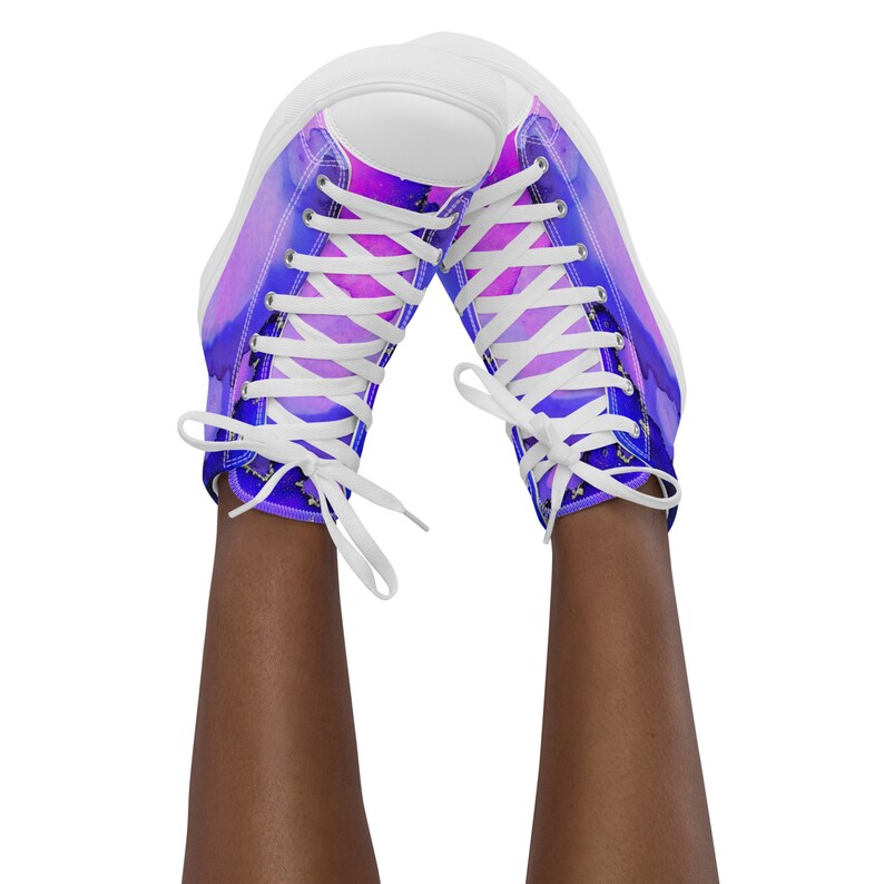 Green Ink Marble Women's High Top Shoes