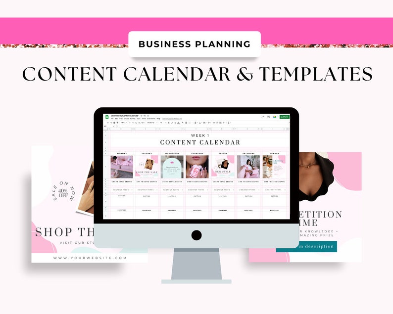 Social Media Content Calendar Template & Canva Social Media Instagram ...