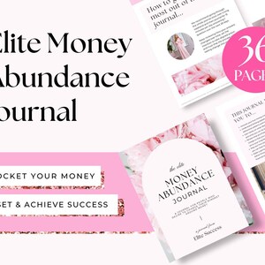 The Elite Money Mindset Abundance Journal, Law of Attraction, Money Mindset, Money Journal, Money Manifestation, Mindset Journal, Manifest