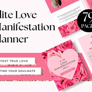 Soulmate Love Attraction Manifestation Planner | Law of Attraction Gratitude, Journal Manifest Journal, Manifesting Journal, Manifest Love