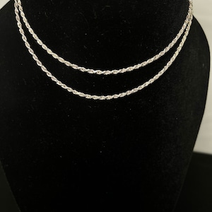 25&quot; Silver Rope Necklace - Mexican Silver, Minimalist Necklace, Silver Rope Necklace, 25&quot; Necklace