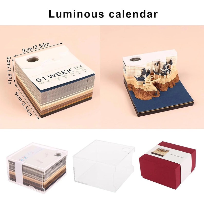 3D Castle Calendar 2024 Desk Calendar Omoshiroi Block Etsy Canada