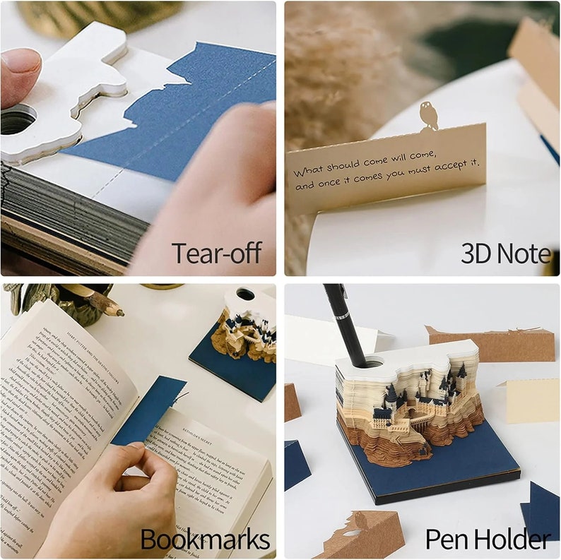 3D Castle Calendar 2024 Desk Calendar Omoshiroi Block Etsy Canada