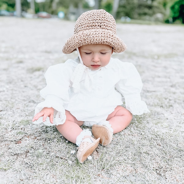 Chapeau de plage d'été, chapeau de paille, chapeau d'été de bébé fille, neutre, cadeau de bébé, cadeau d'anniversaire de bébé, chapeau de bébé de bébé, chapeau de plage de bébé, été