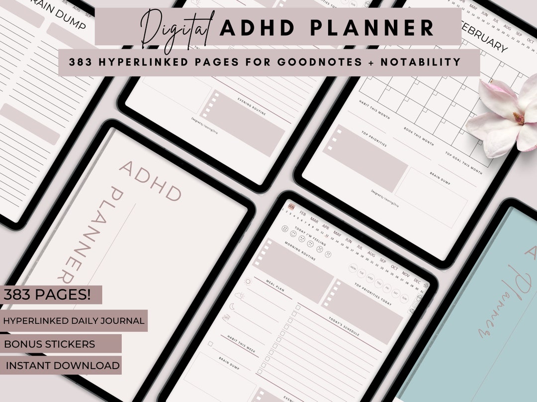 ADHD Digital Daily Planner, Adult ADHD Planner, ADHD Goodnotes Planner ...