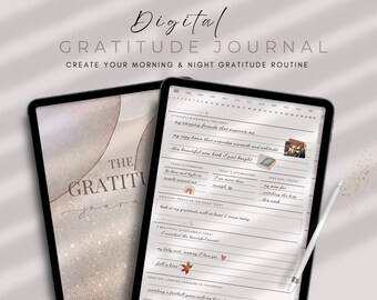 Digital Gratitude Journal, Wellness Planner,  Digital Daily Gratitude Journal for Goodnotes, iPad, Gratitude Template, Mindfulness Journal