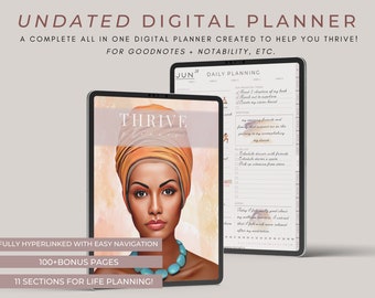 Black Girl Digital Planner Goodnotes Planner, Undated Digital Planner,  IPAD Planner, Android Planner, Minimalist Planner Black Women
