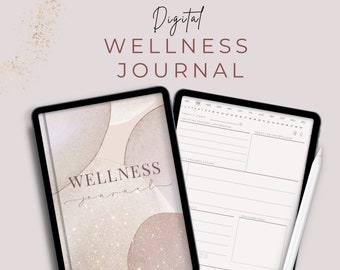 Wellness Journal for Goodnotes Notability, Anxiety Journal, Self Care Planner journal, Mindfulness Journal, Wellness Planner, Mental health