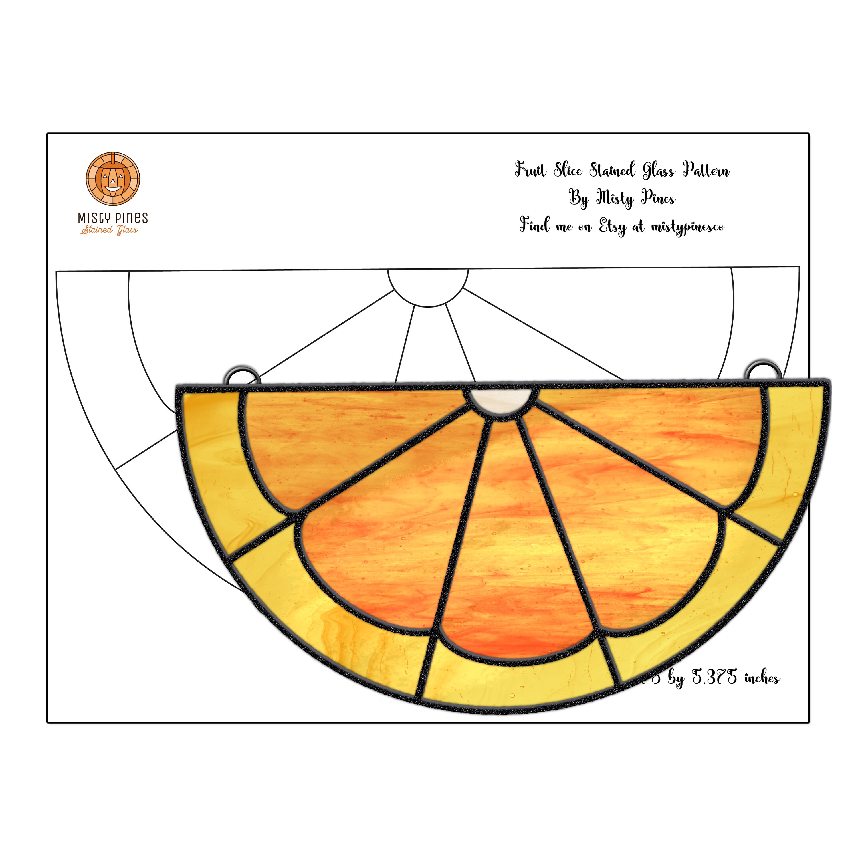 Fruit Slice Stained Glass Pattern Stained Glass Orange Etsy