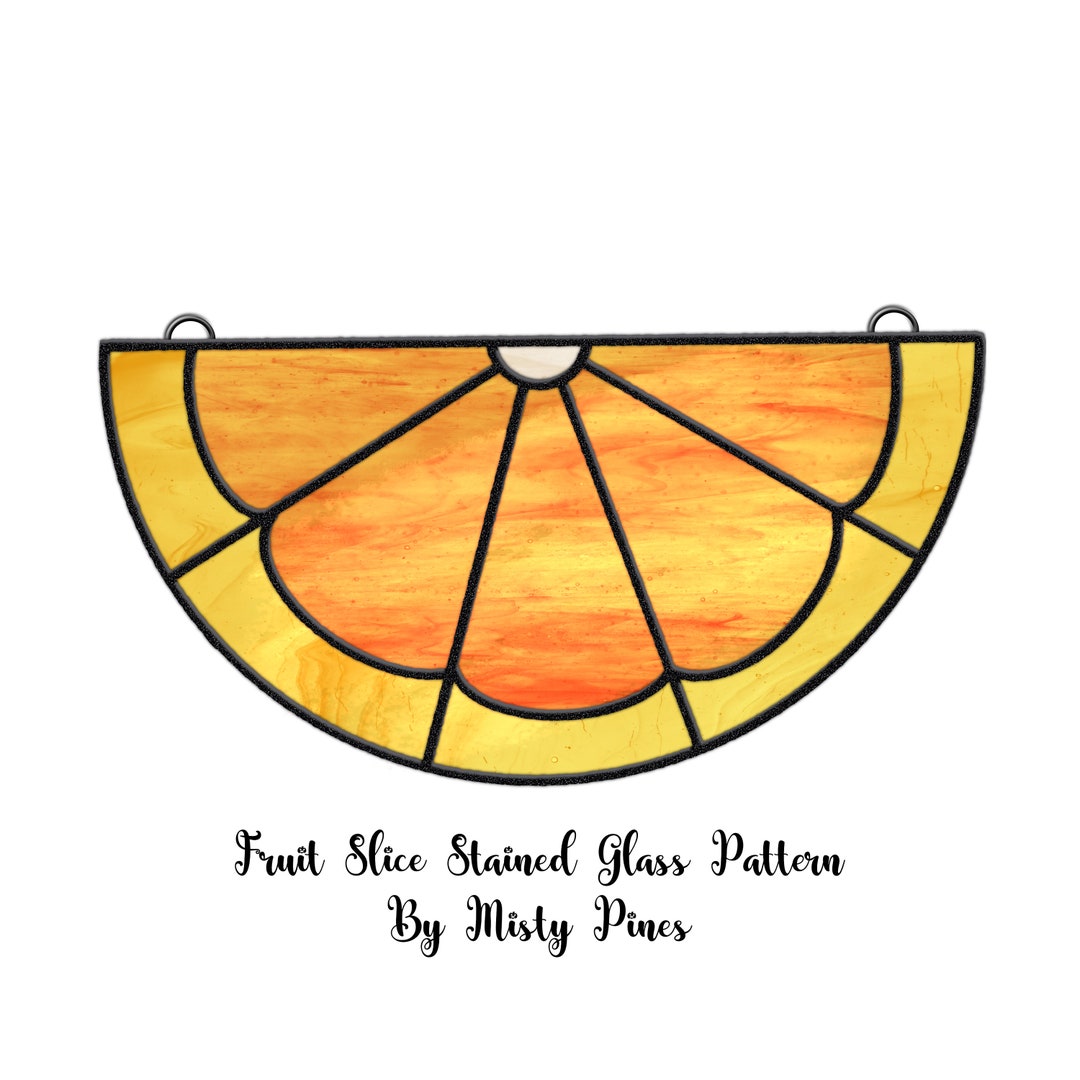 Fruit Slice Stained Glass Pattern Stained Glass Orange Etsy