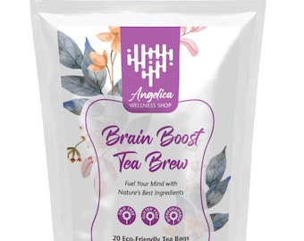 Brain Boosting Wellness Tea - Eco-Friendly Herbal Blend for Mental Clarity & Focus - Natural Tea for Tea Lovers