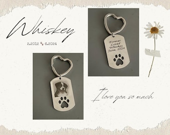 Personalized Pet Photo Keyring, Pet Loss Gifts, Custom Dog Cat Keychain, Memorial Gift Dog Cat, Dog Memorial Keychain, Cat Memorial Keyring